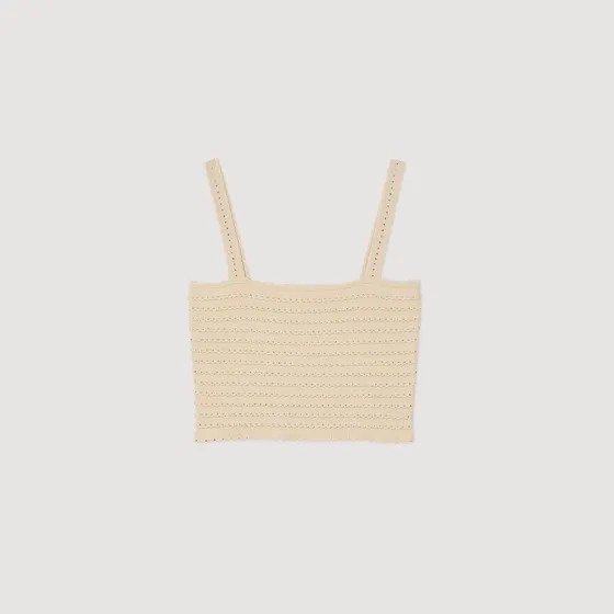 Áo crop top đính đá 310 Be