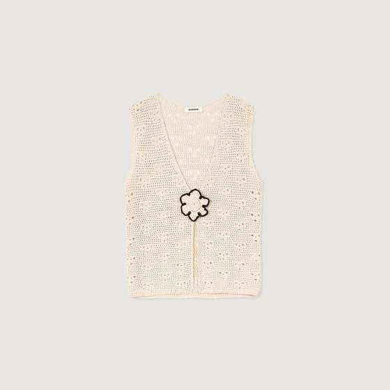 Áo vest crochet 1 Trắng Ecru