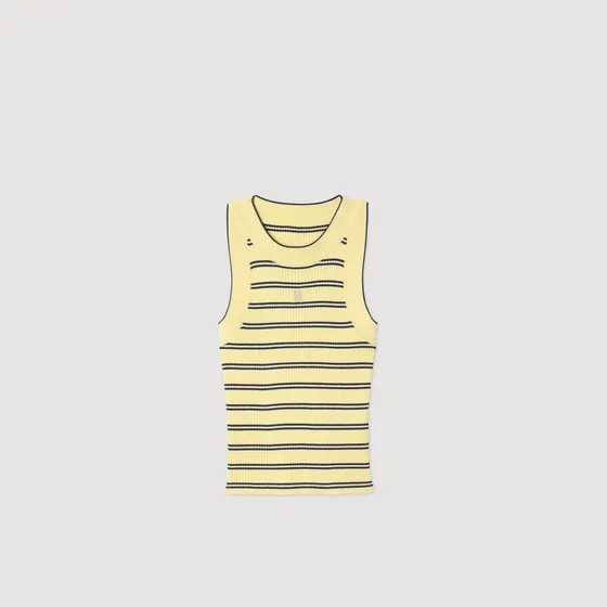 Áo vest dệt kim sọc 310 Vàng