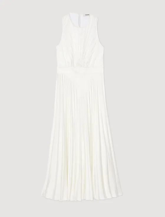 Đầm maxi xếp ly 34 Trắng Ecru