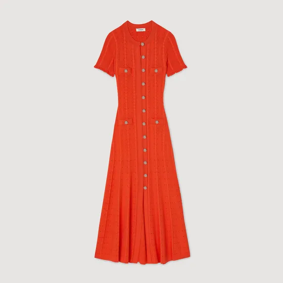 Đầm maxi dệt kim 36 Đỏ tươi