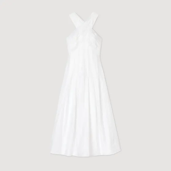 Đầm maxi dây đan chéo 36 Trắng