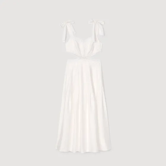 Đầm maxi viền ren 36 Trắng