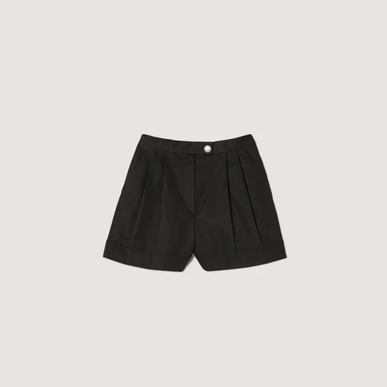 Quần short gabardine 34 Đen