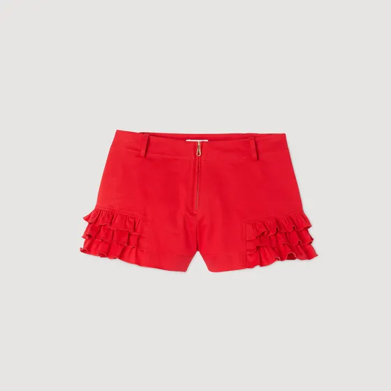 Quần short bèo nhún 38 Đỏ