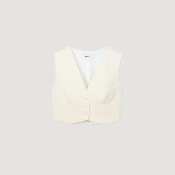 Áo khoác vest đính sequin 310 Trắng Ecru