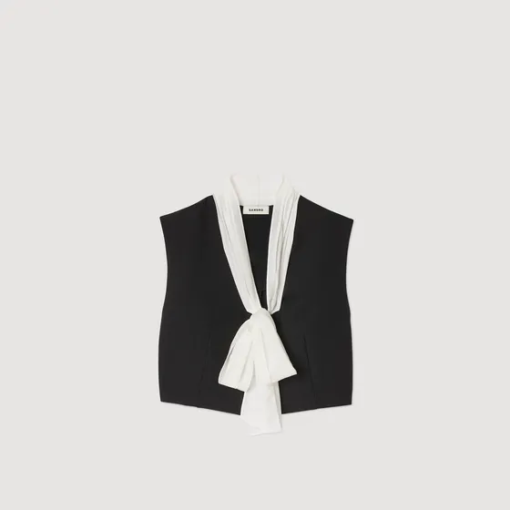 Áo crop top cổ nơ 310 Đen
