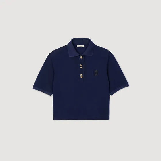 Áo polo phối khuy 2 Xanh đen