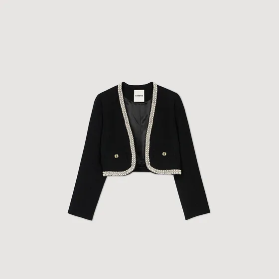 Áo khoác ngắn vải tweed 34 Đen