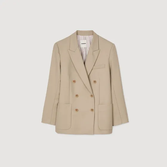 Áo khoác vest phối khuy 36 Nâu