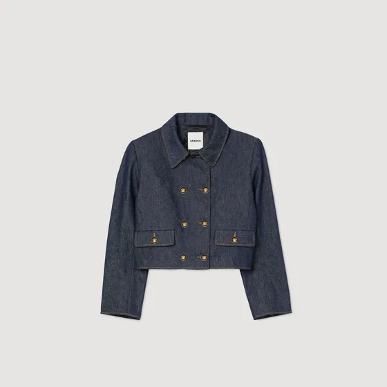 Áo khoác denim phối khuy 38 Denim