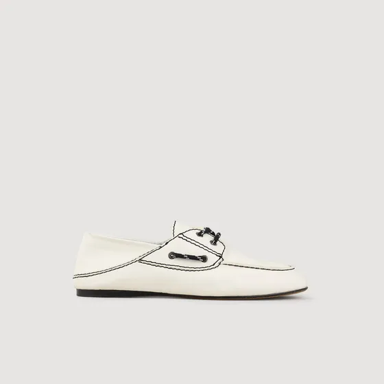 Giày loafer phối đường chỉ khâu 37 Trắng