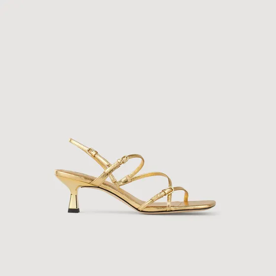 Sandal cao gót có quai 37 Vàng kim