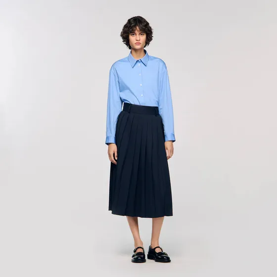 Chân váy dài xếp ly 36 Xanh Navy