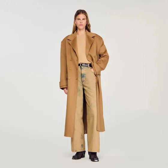 Áo khoác len dáng oversize 34 Camel