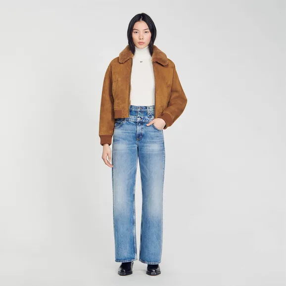 Quần jean cạp đôi 33 Xanh denim