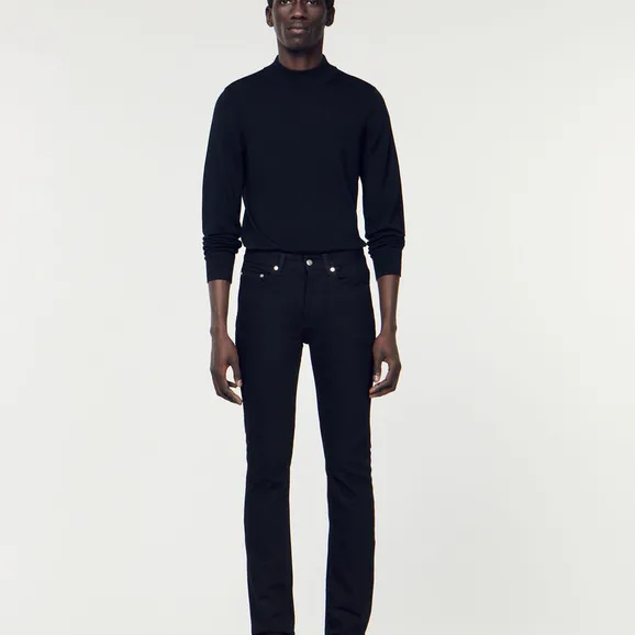 Quần jeans slim-fit 33 Đen denim