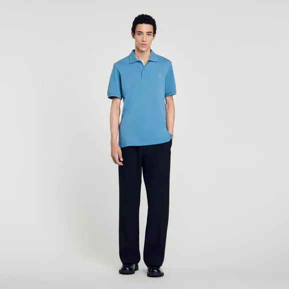 Áo polo Square Cross S Xanh denim