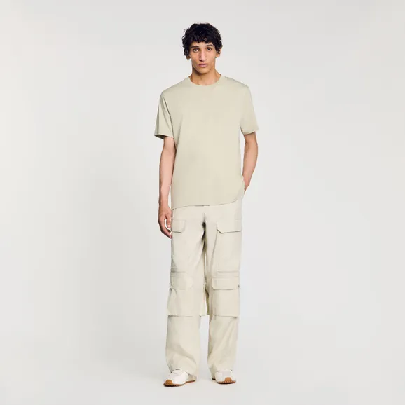 Áo phông cotton có logo S Kaki