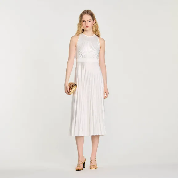Đầm maxi xếp ly 34 Trắng Ecru
