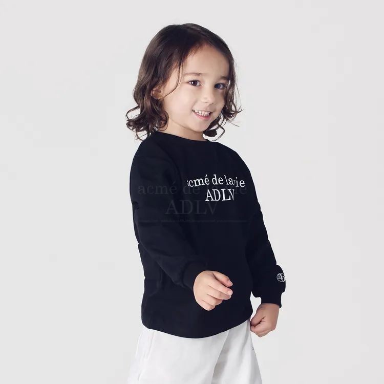 [KIDS] Áo Thun Dài Tay Basic Logo Đen