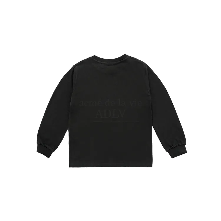 [KIDS] Áo Thun Dài Tay Basic Logo Đen
