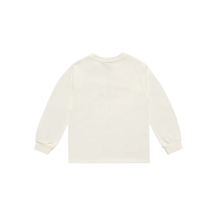 [KIDS] Áo Thun Dài Tay Basic Logo Kem