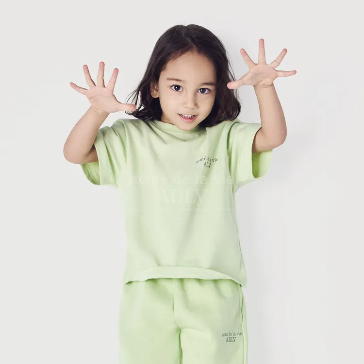 [KIDS] Áo Thun Basic Logo Xanh Lá Sáng