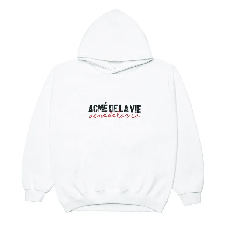 Áo Hoodie Cursive Logo Trắng