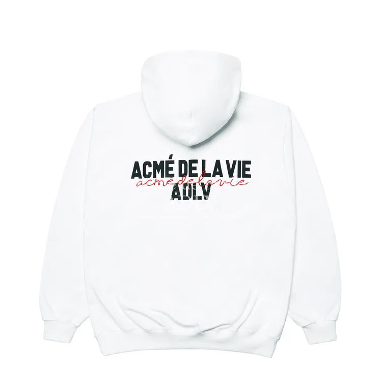 Áo Hoodie Cursive Logo Trắng