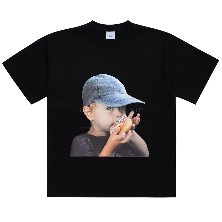 Áo Thun ADLV Baby Face Cap Boy Đen