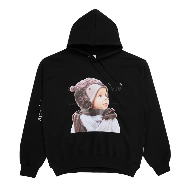 Áo Hoodie Baby Face Bear Muffler Boy Đen