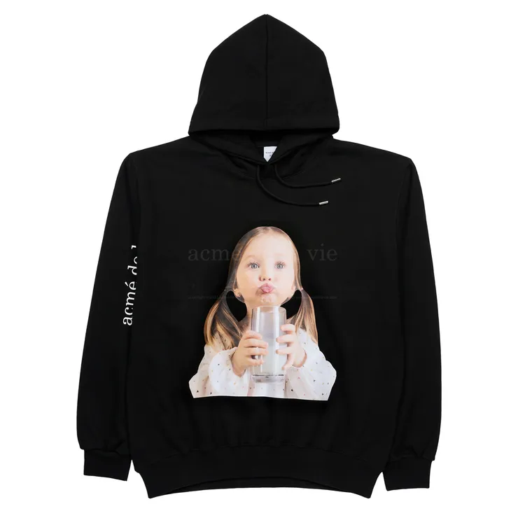 Áo Hoodie Baby Face Milk Girl Đen