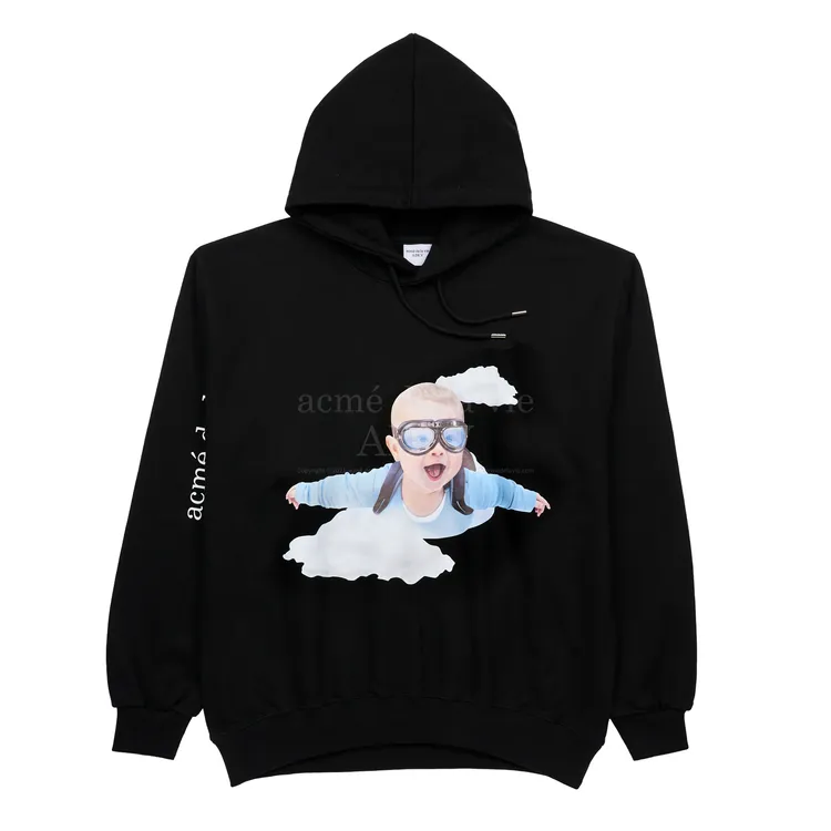 Áo Hoodie Baby Face Skydiving Đen