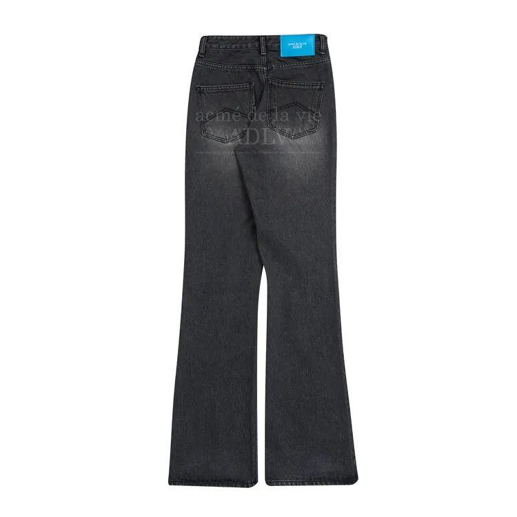 Quần Denim Ống Loe Asymmetry Đen
