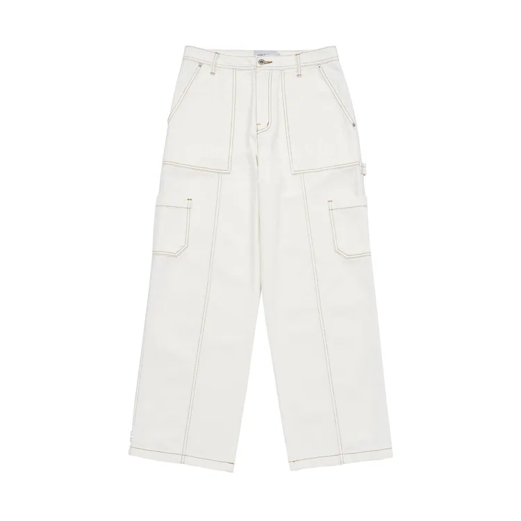 Quần Cargo Front Cutting Stitch Trắng