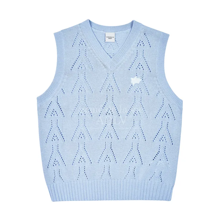Áo Vest Len Logo Punching Xanh Da TrờI