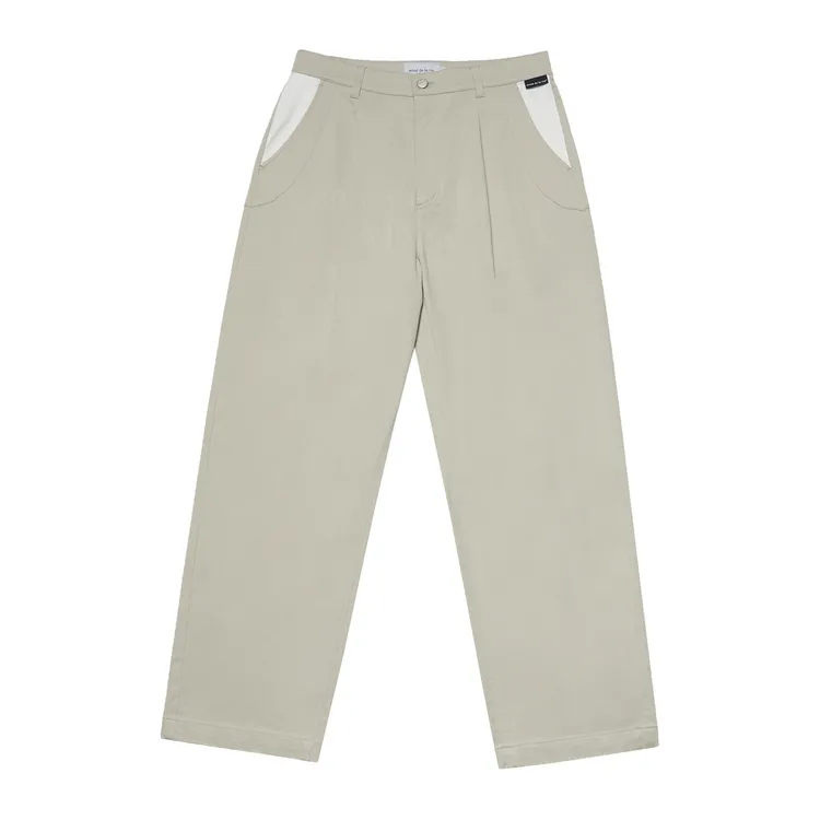 Quần Woven Pin Tuck Two Tone Be