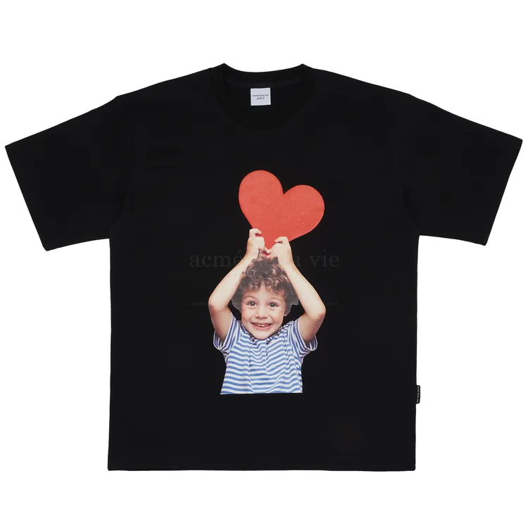 Áo Thun ADLV Baby Face Heart Boy Đen