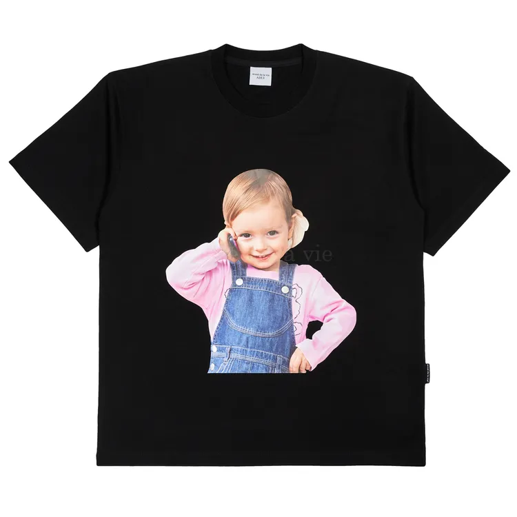 Áo Thun ADLV Baby Face Telephone Baby Đen