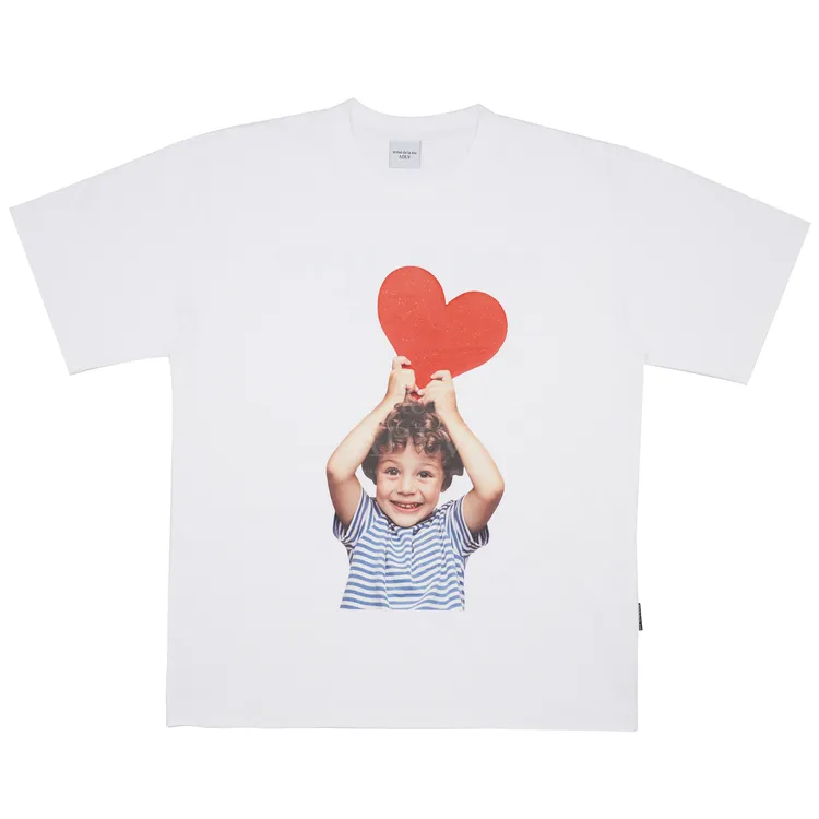 Áo Thun ADLV Baby Face Heart Boy Trắng
