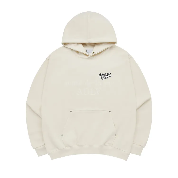 Áo Hoodie Boucle Round Logo Kem