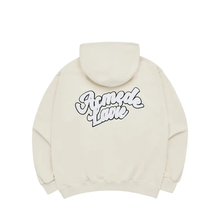 Áo Hoodie Boucle Round Logo Kem