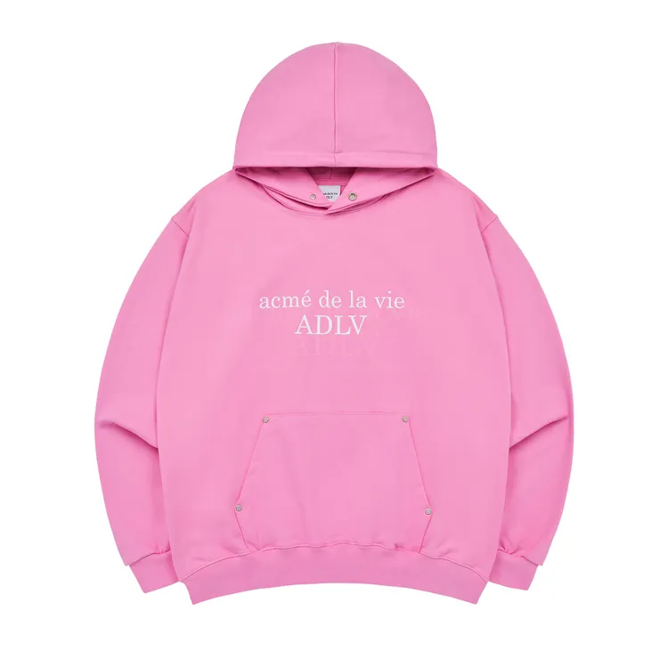 Áo Hoodie Basic Logo Rivet Point Hồng