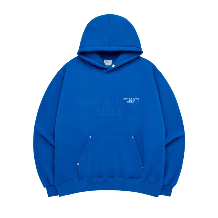 Áo Hoodie ADLV Lót Bông Basic Logo Rivet Xanh Dương