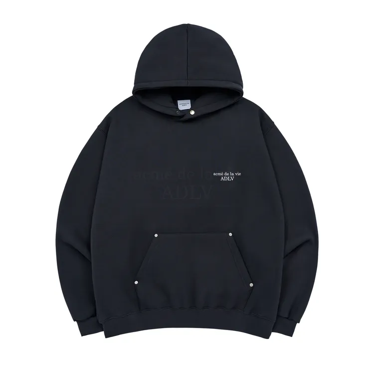 Áo Hoodie ADLV Lót Bông Basic Logo Rivet Than Chì