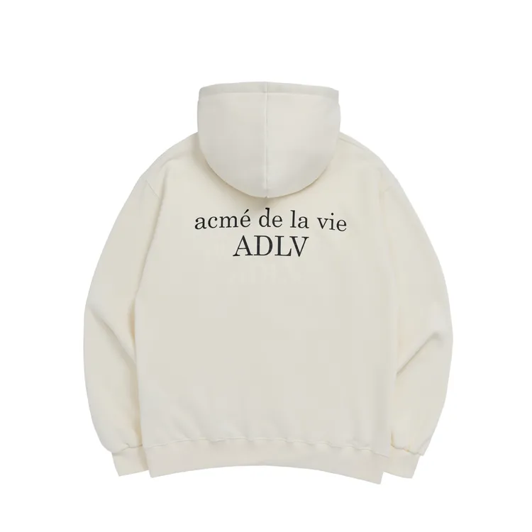 Áo Hoodie ADLV Lót Bông Basic Logo Rivet Kem