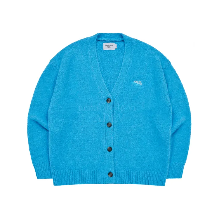 Áo Cardigan ADLV Lettering Logo Mohair Xanh Dương