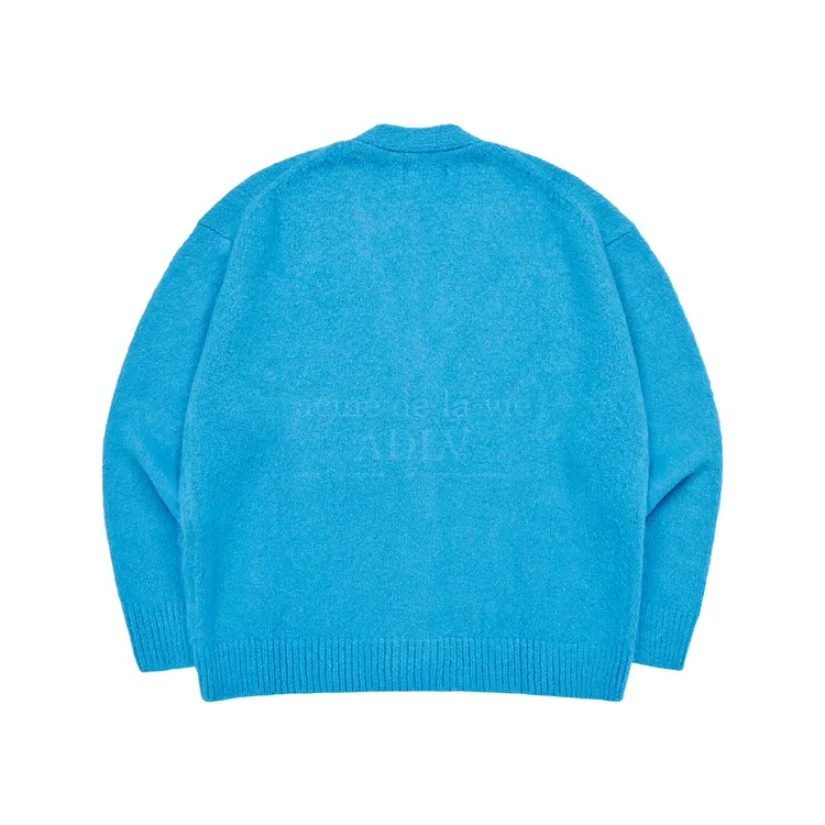 Áo Cardigan ADLV Lettering Logo Mohair Xanh Dương