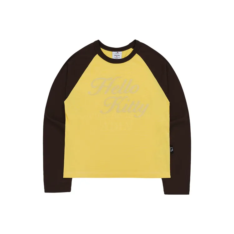 Áo Thun Dài Tay ADLV Hello Kitty Lettering Raglan Vàng